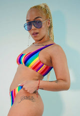 RAINBOW BRITE SCOOP NECK BIKINI TOP