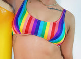 HAUT DE BIKINI À COL DÉCOLLETÉ RAINBOW BRITE