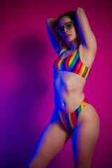 RAINBOW BRITE SCOOP NECK BIKINI TOP