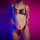 RAINBOW BRITE SCOOP NECK BIKINI TOP