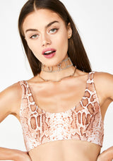 SNAKECHARMER SCOOP NECK BIKINI TOP