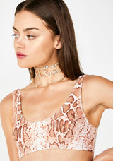 SNAKECHARMER SCOOP NECK BIKINI TOP