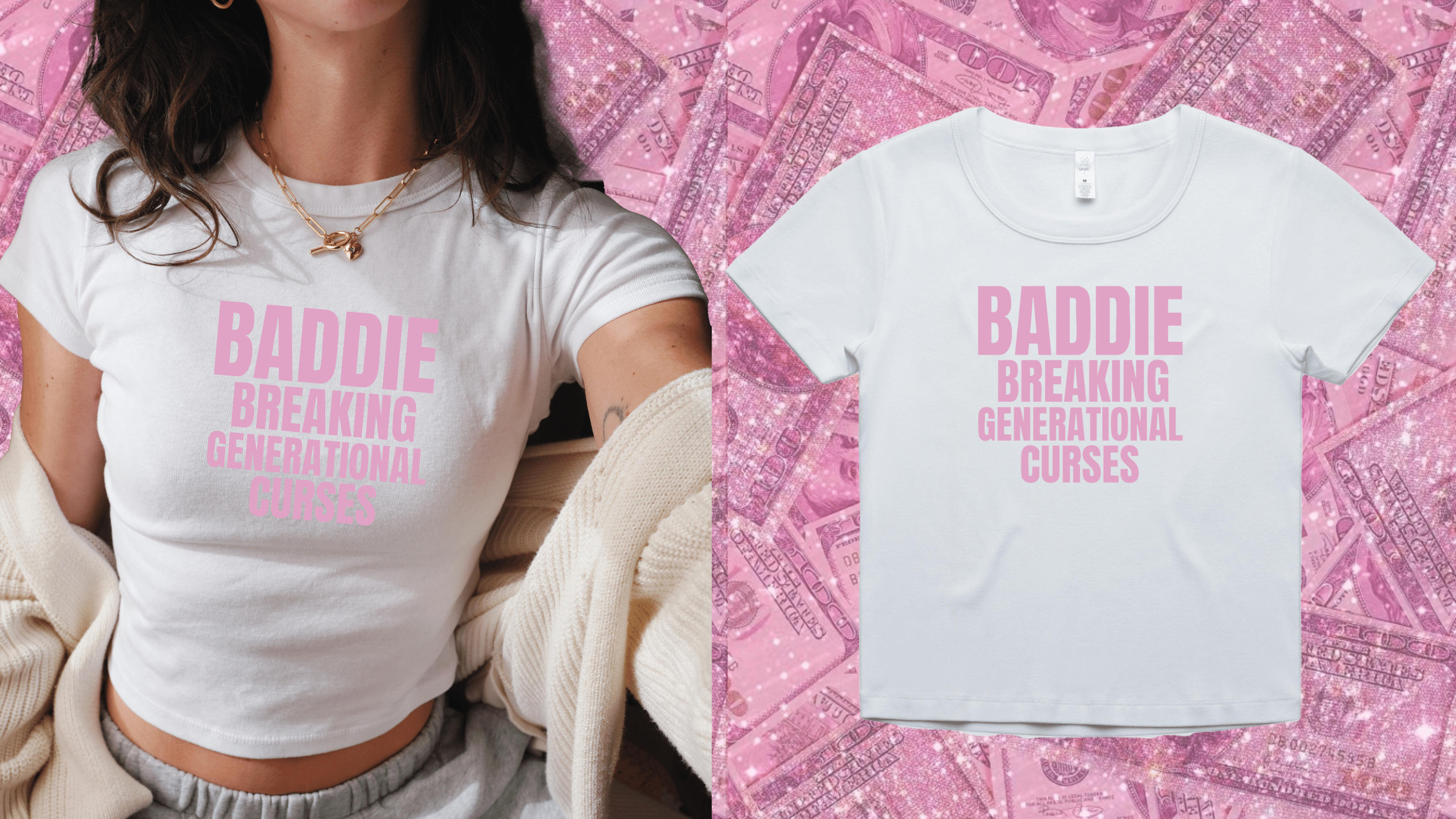 Baddie Breaking Generational Curses Rib Baby Tee