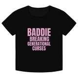 Baddie Breaking Generational Curses Rib Baby Tee